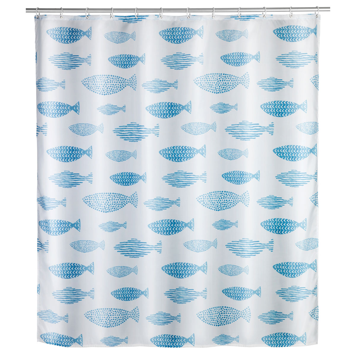 Wenko Anti-Schimmel Duschvorhang Aquamarin Textil Polyester 180 x 200 cm waschbar