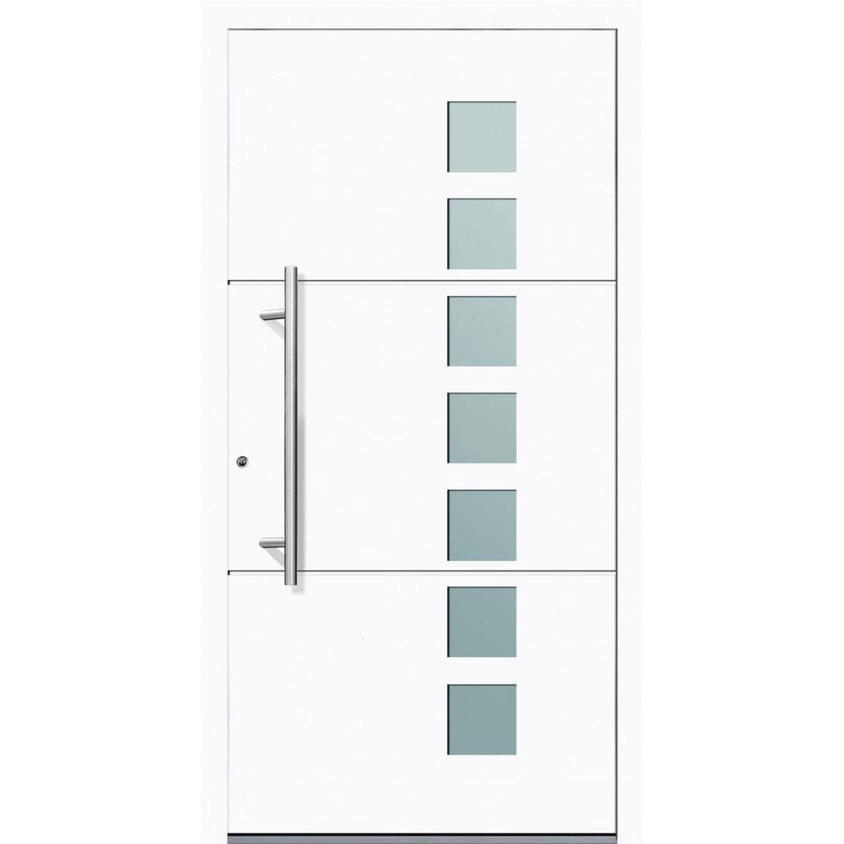 Aluminium Sicherheits-Haustür Padua Exklusiv 75 mm weiß 100 x 210 cm Anschlag links inkl Griffset