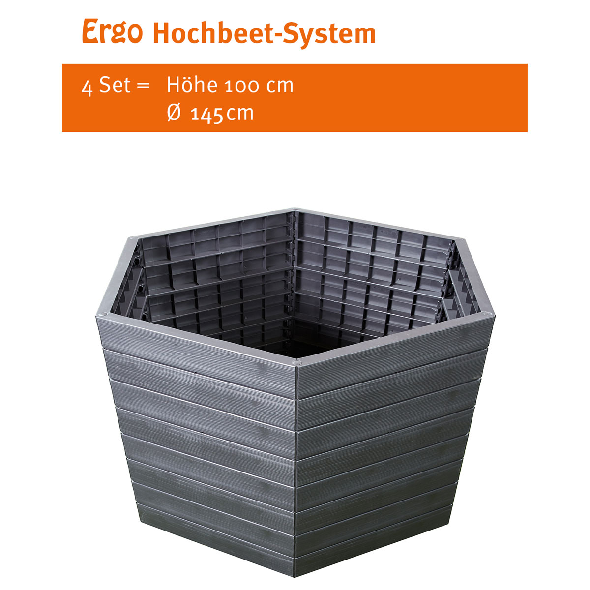 Garantia Hochbeet-System ERGO XL 6 Paneele inkl Verbinder wood Bild 4