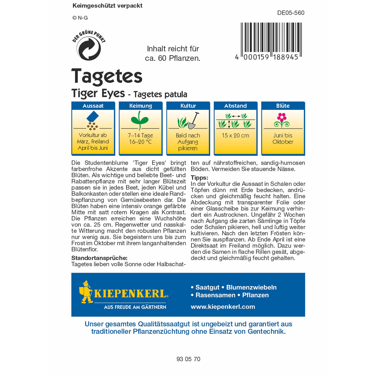 Kiepenkerl Studentenblume Tiger Eyes Bild 2