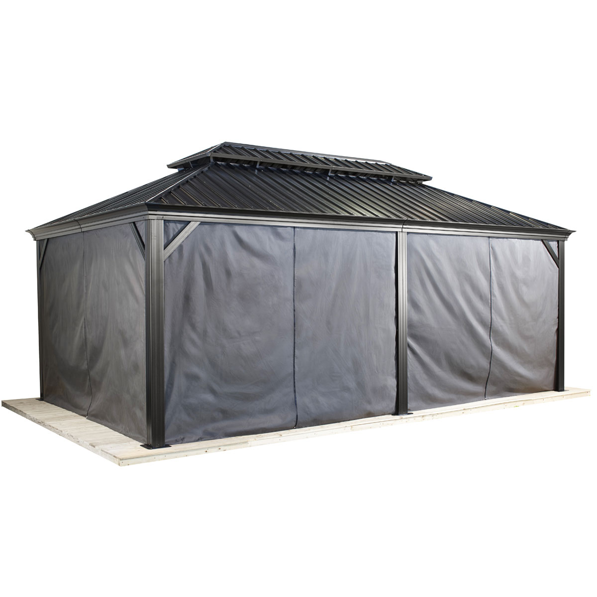 Sojag Pavillon Messina 1220 inkl. Moskitonetz 363x598x307,1cm Anthrazit Bild 2