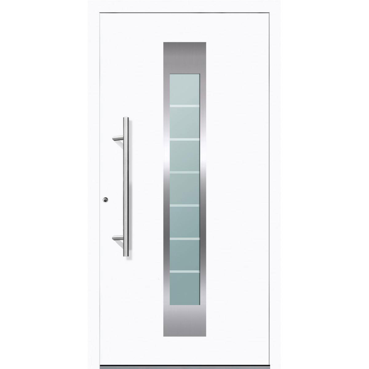 Aluminium Sicherheits-Haustür Florenz Exklusiv 75 mm weiß 110 x 210 cm Anschlag links inkl Griffset