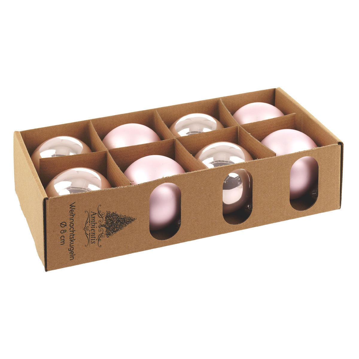 Ambientis Glaskugeln 8 cm rosa Mix