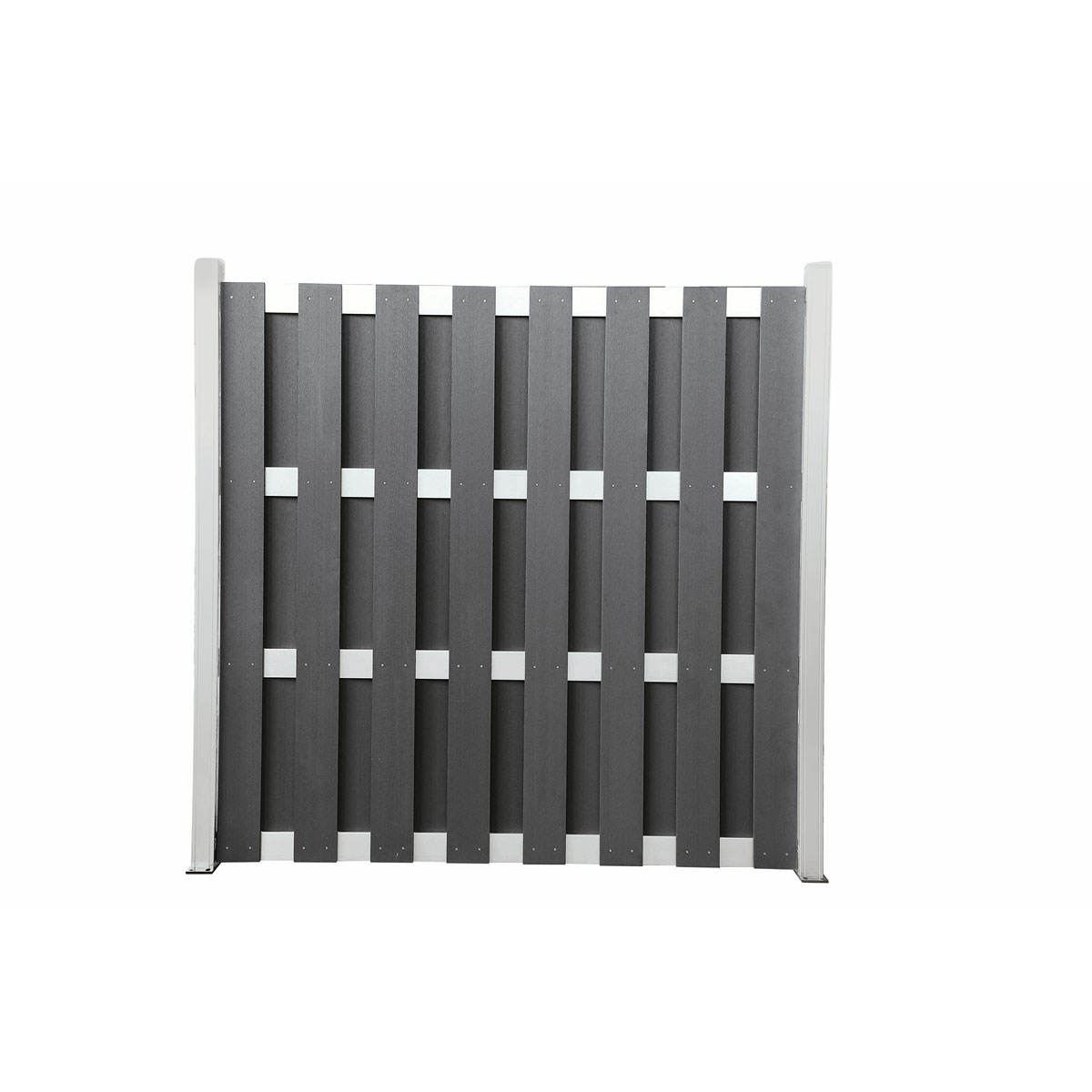 Hartmann Zaun-Grundelement WPC/Alu 180 x 180 cm anthrazit/silber