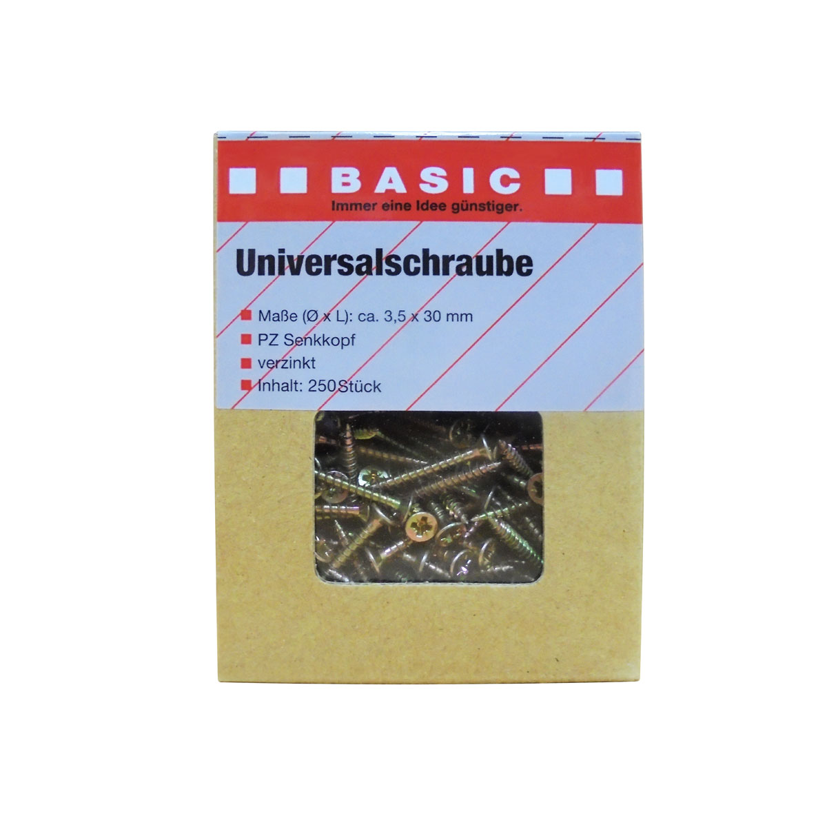 Basic Universalschraube 3,5 x 30 mm 250 Stück PZ