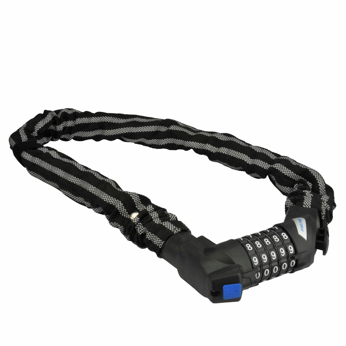 Fischer Bikes Kettenschloss mit Zahlencode und Reflex 80 cm 8 mm