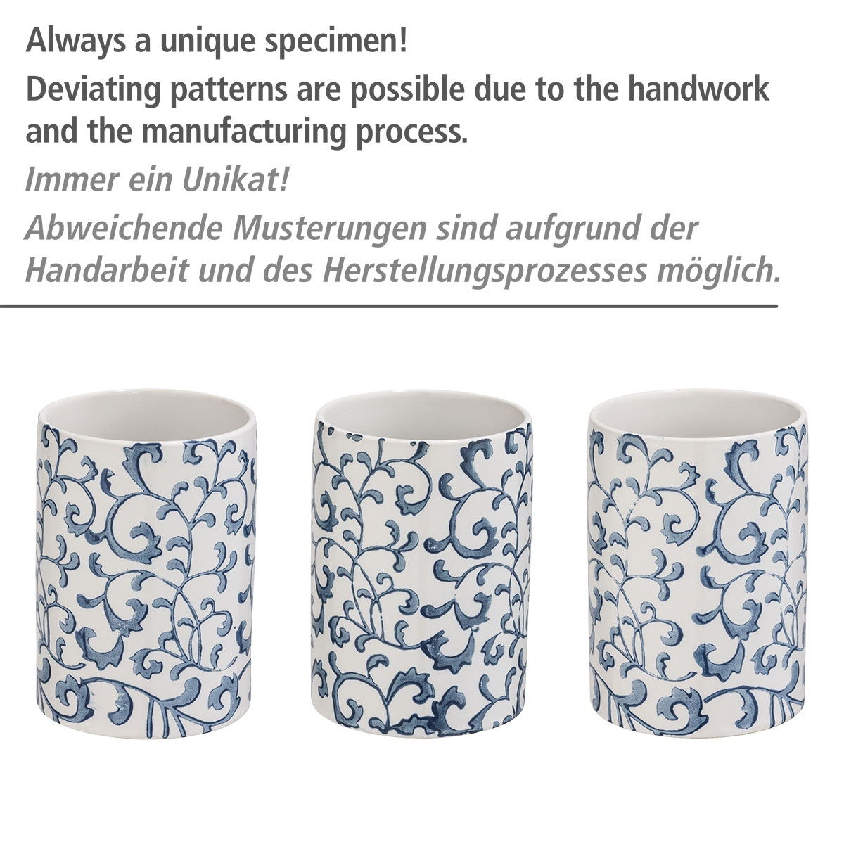514560 Mirabello WC-Bürstenhalter WC-Garnitur Keramik handbemalt | Wenko