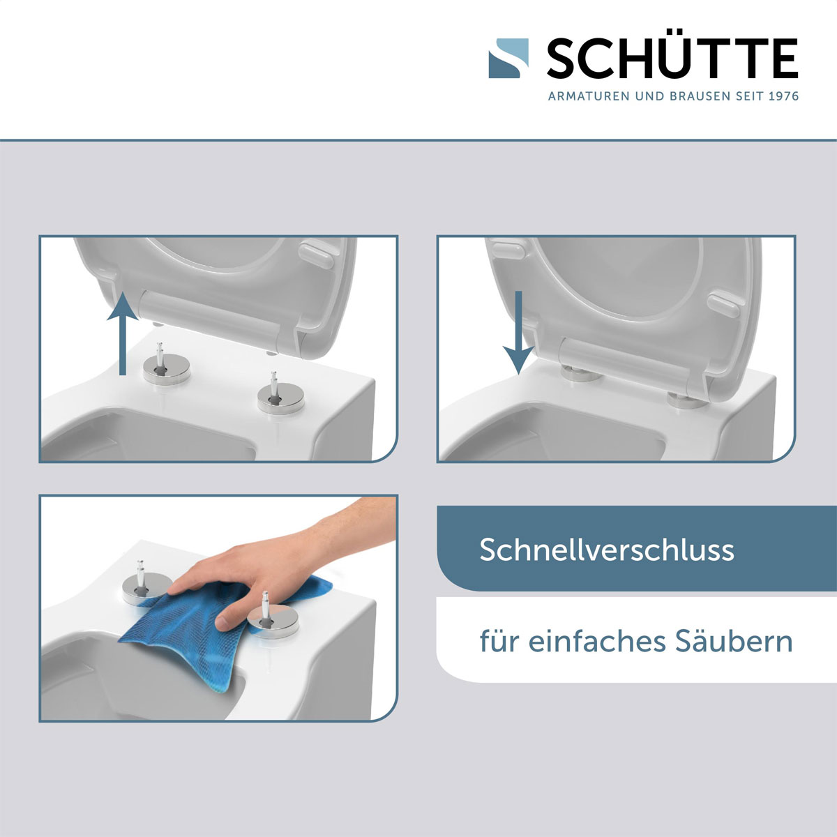 Schütte Duroplast WC-Sitz SLIM ANTHRAZIT mit Absenkautomatik und Schnellverschluss Bild 8