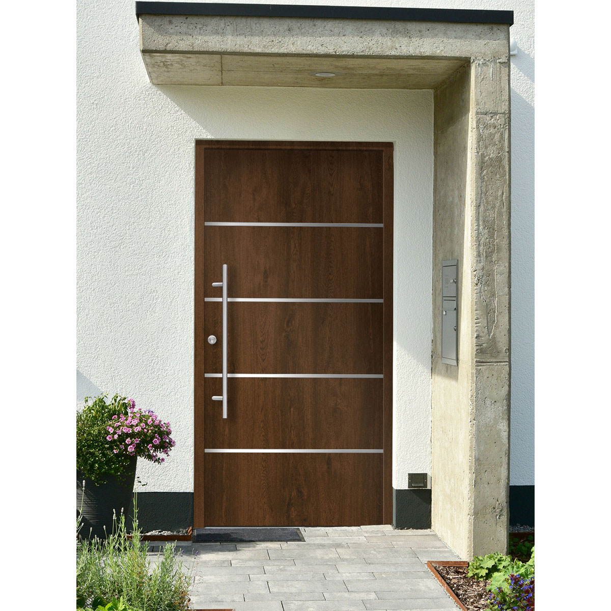 SplenDoor  Premium-Haustür Passivedoor Visby energiesparend nussbaum 110 x 210 cm links Bild 2