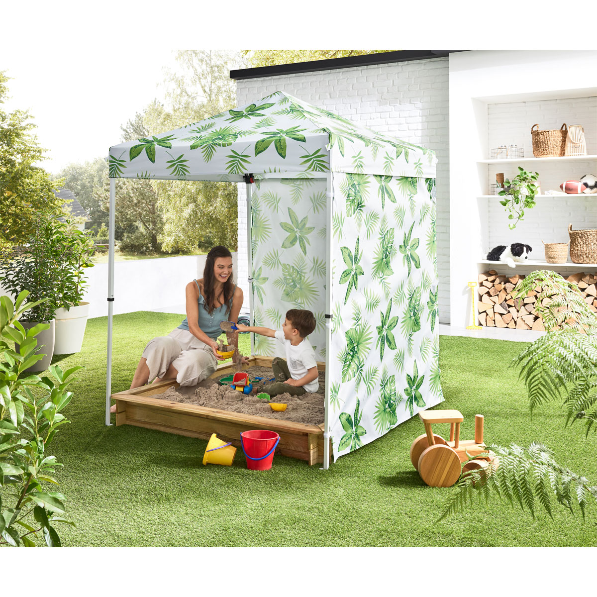 Haveson Push-Up Mini-Faltpavillon PALM LEAF 150 x 150 cm Bild 7