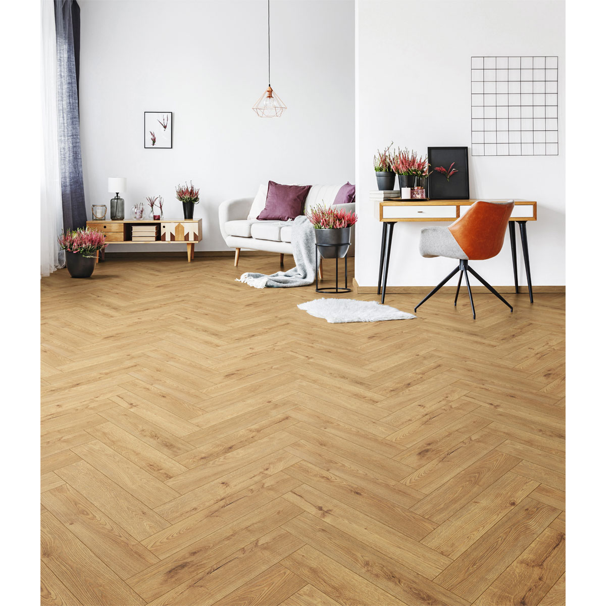 Laminatboden Herringebone 8 Sundance Oak 63 x 12,6 cm Bild 3