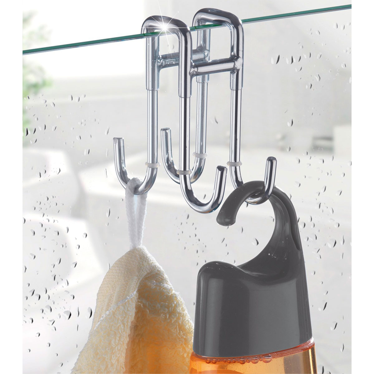 Wenko Doppel-Duschhaken Edelstahl Bild 2