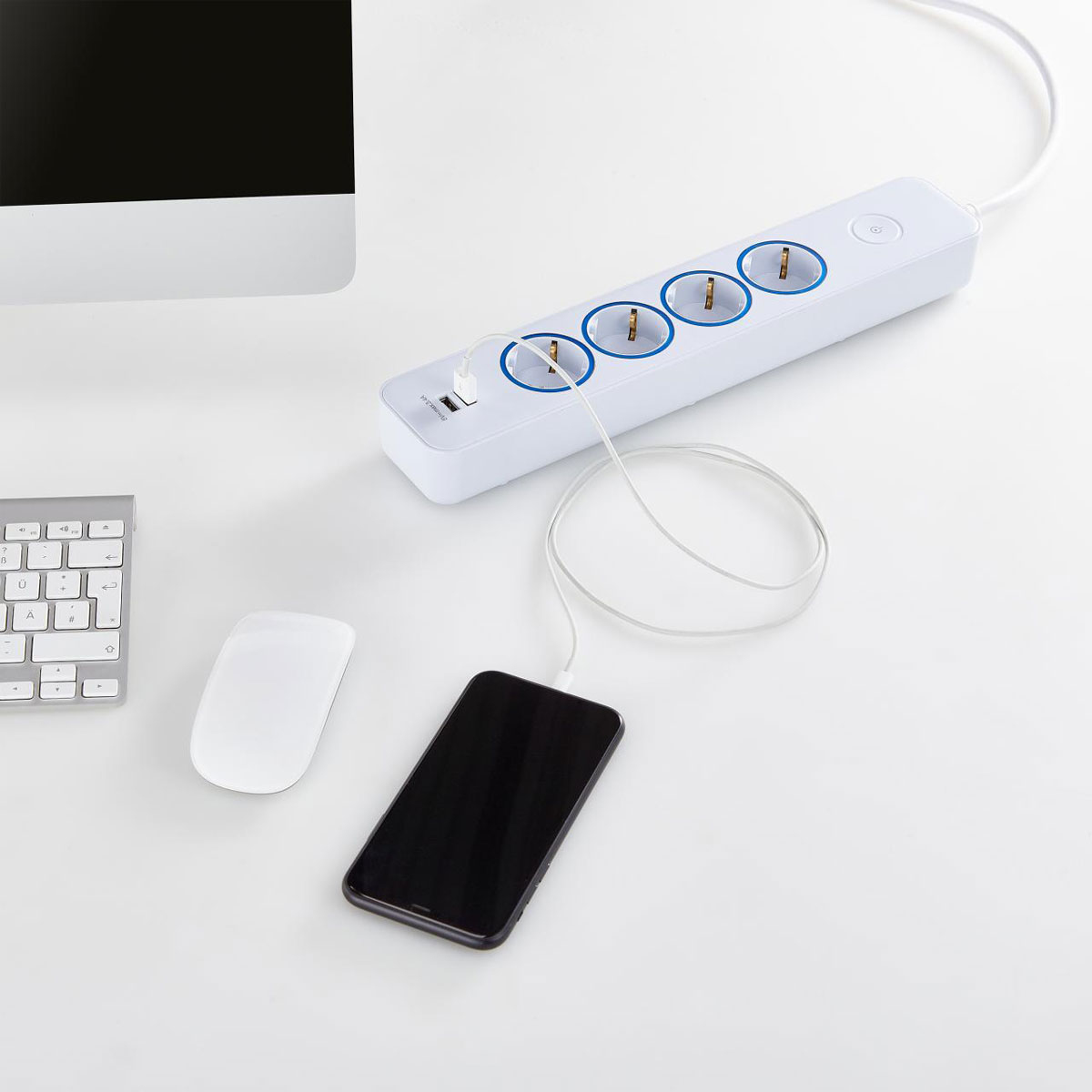 BLAUPUNKT Steckdosenleiste 4-fach mit USB 2m weiß Bild 3