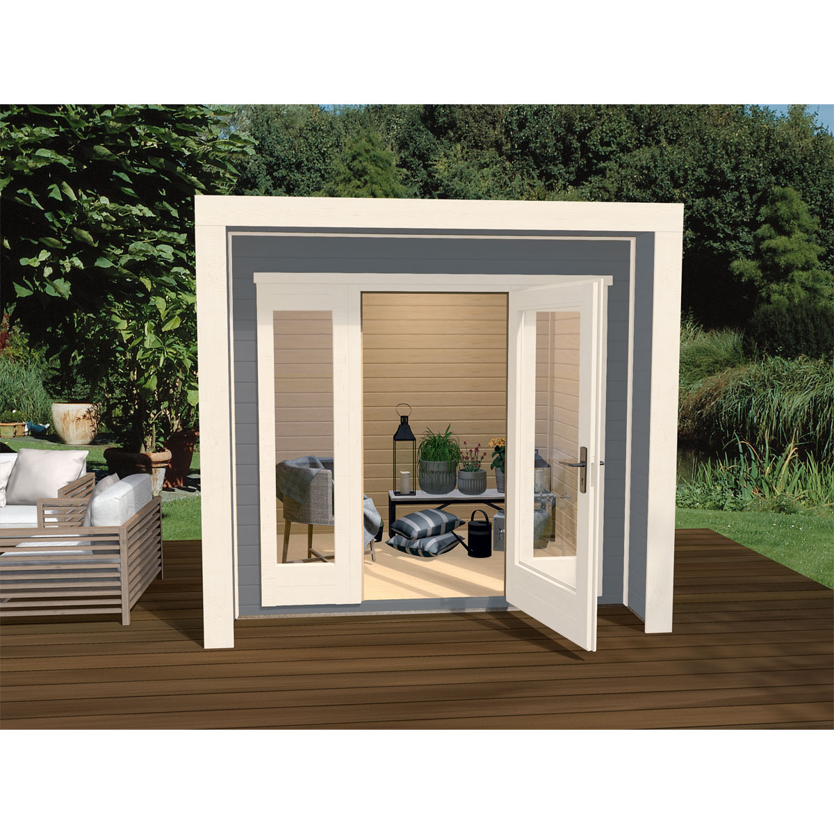 Weka Designhaus 263 Größe 1 235 x 241 cm grau