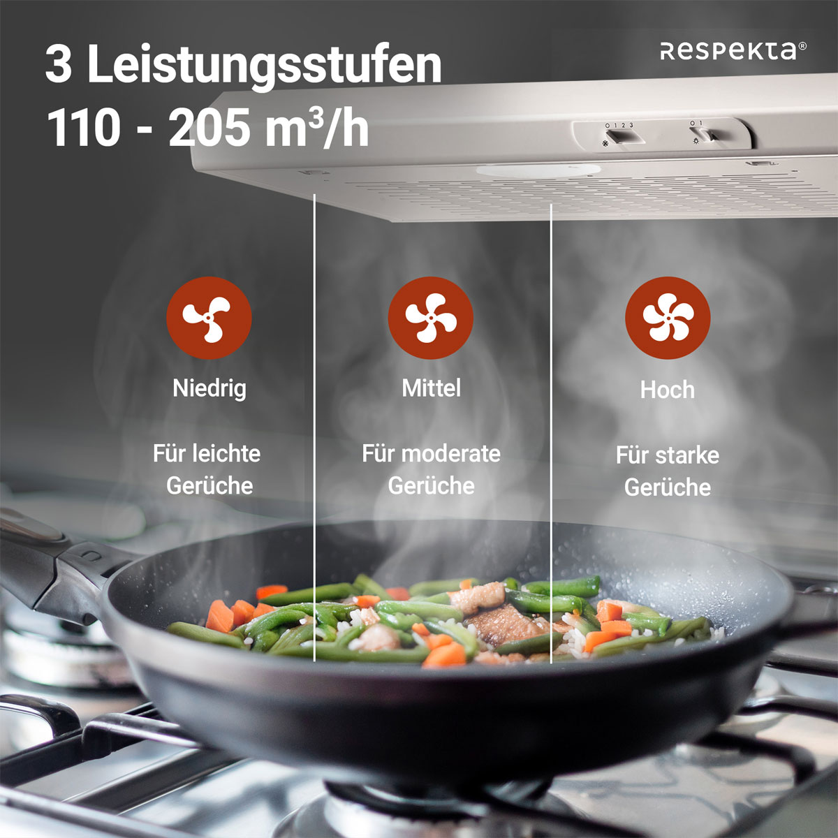 Respekta Suna Unterbauhaube DH520WL 50 cm Weiß Bild 12