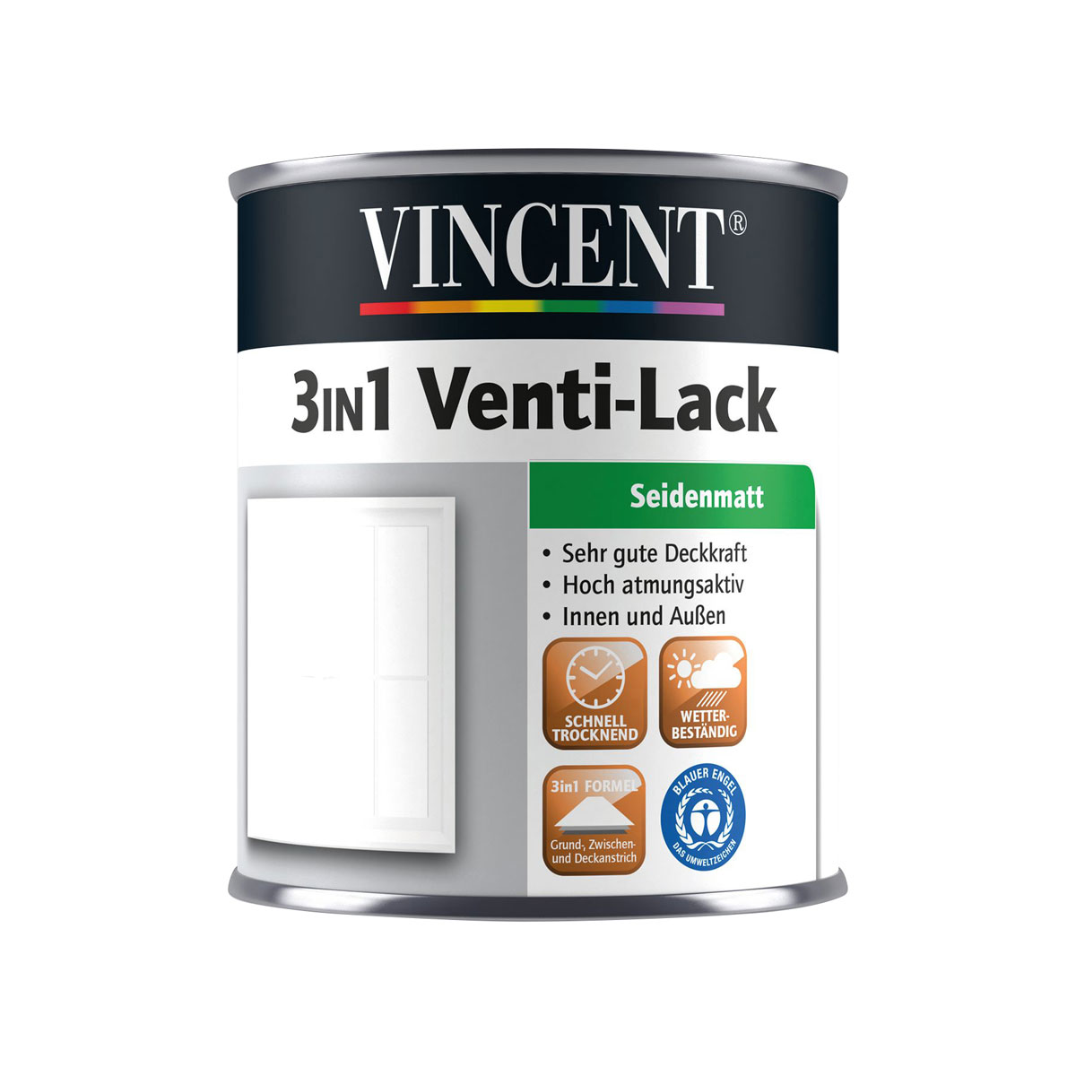 Vincent 3in1 Venti-Lack seidenmatt 750 ml Vincent 3in1 Venti-Lack seidenmatt 750 ml
