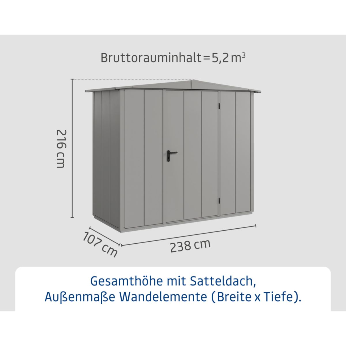 EcoStar  Gerätehaus Elegant-STyp 1RAL9007 1 flg Bild 3