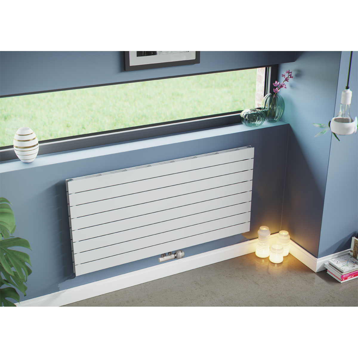 Ximax Raumheizkörper P1 Duplex Slimline Deluxe 595 x 1400 mm 1276 Watt Mittenanschluss Weiß