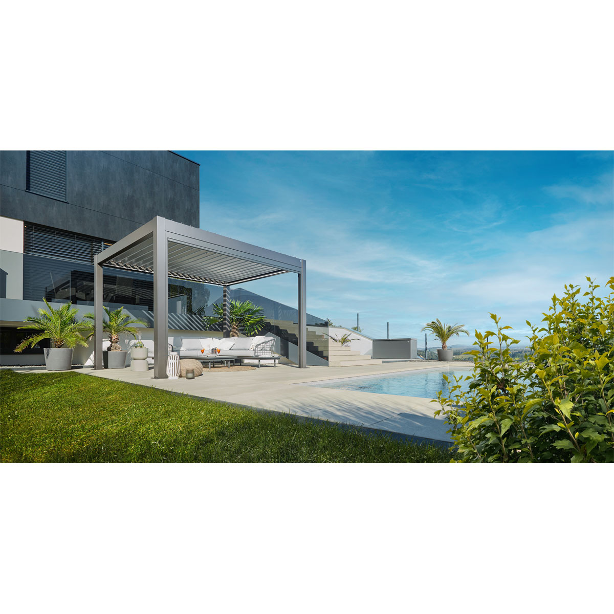 Biohort Pergola Gr. 3,5 x 3 quarzgrau/silber-metallic Bild 2