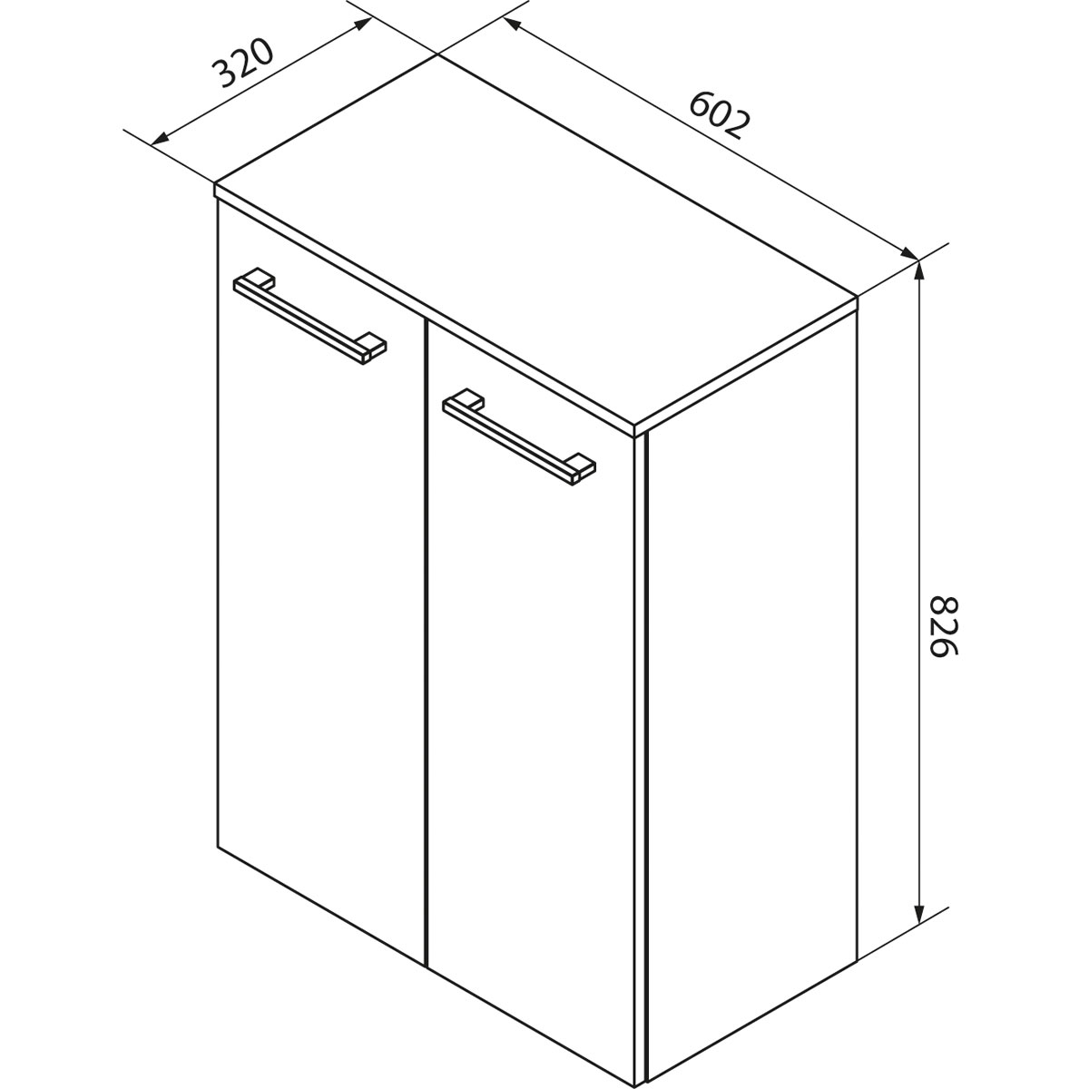 Fackelmann  Doppel-Midischrank B.Style 602 x 826 x 320 mm Nature Oak Bild 4