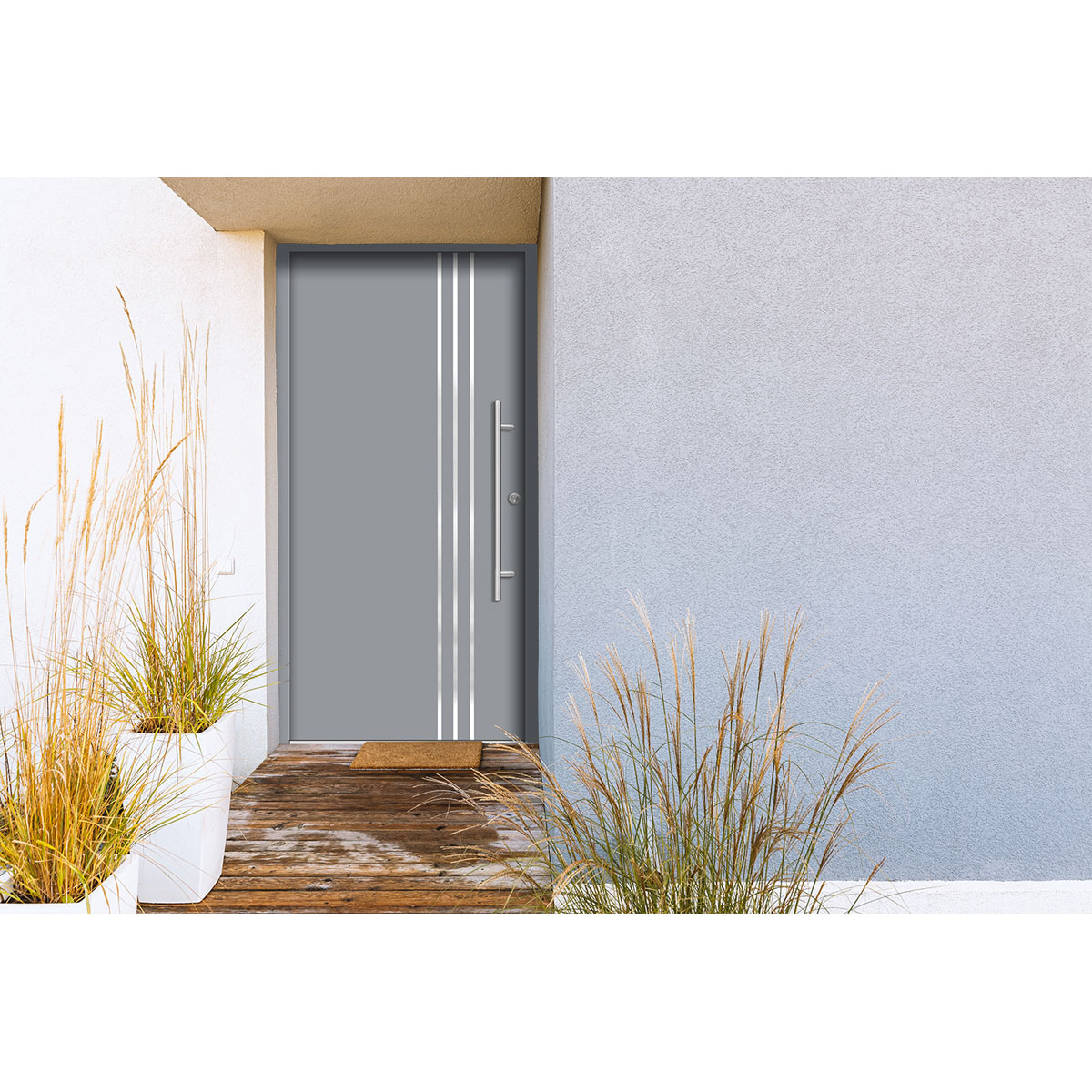 SplenDoor  Premium-Haustür Passivedoor Kalmar energiesparend grau 100 x 210 cm rechts Bild 2