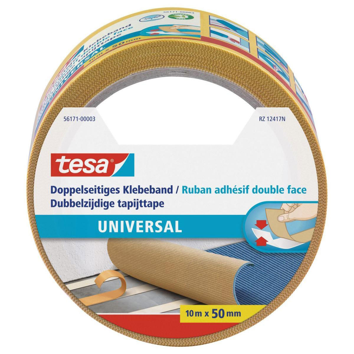 Tesa Doppelseitiges Klebeband universal 10 m x 50 mm Bild 1