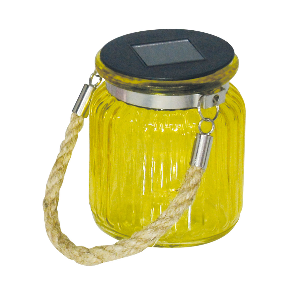 näve LED-Solar-Windlicht inkl Kordel gelb