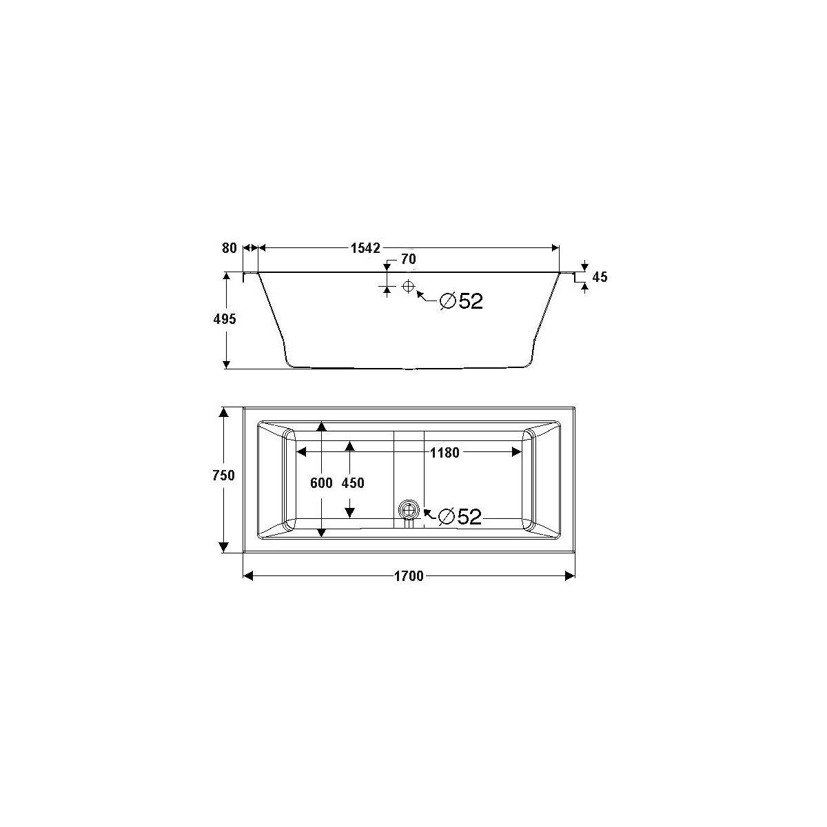 Ottofond Whirlpool-Komplettset Cubic inkl Farblichtscheinwerfer 170 x 75 cm Bild 2