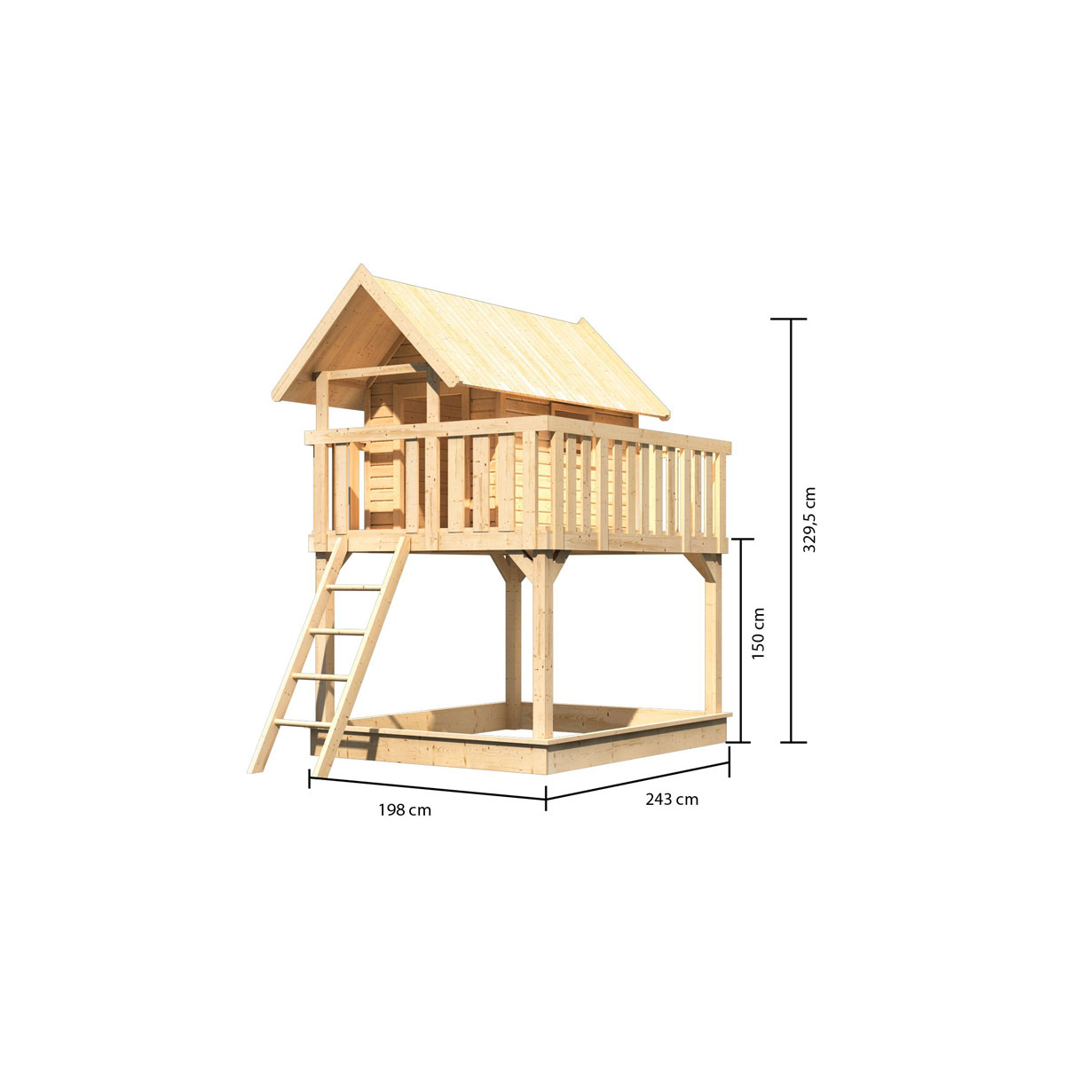 Karibu Stelzen Fidel naturbelassen ohne Rutsche Bild 2