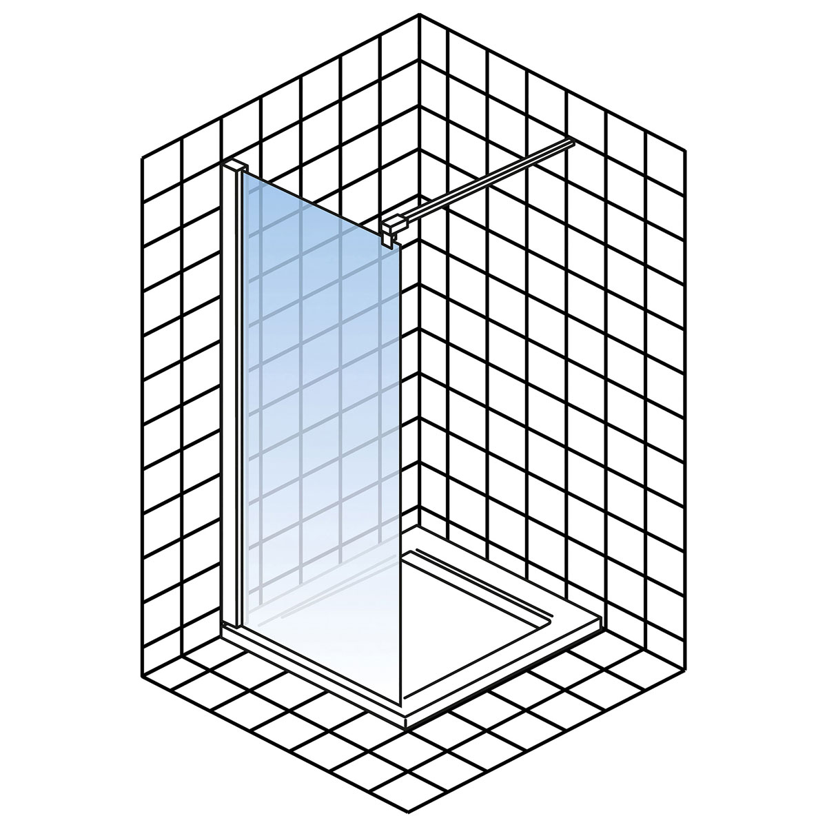 Schulte BlackStyle Walk In Alexa Style 2.0 mit Dekor Atelier 1 200 x 140 cm Bild 6