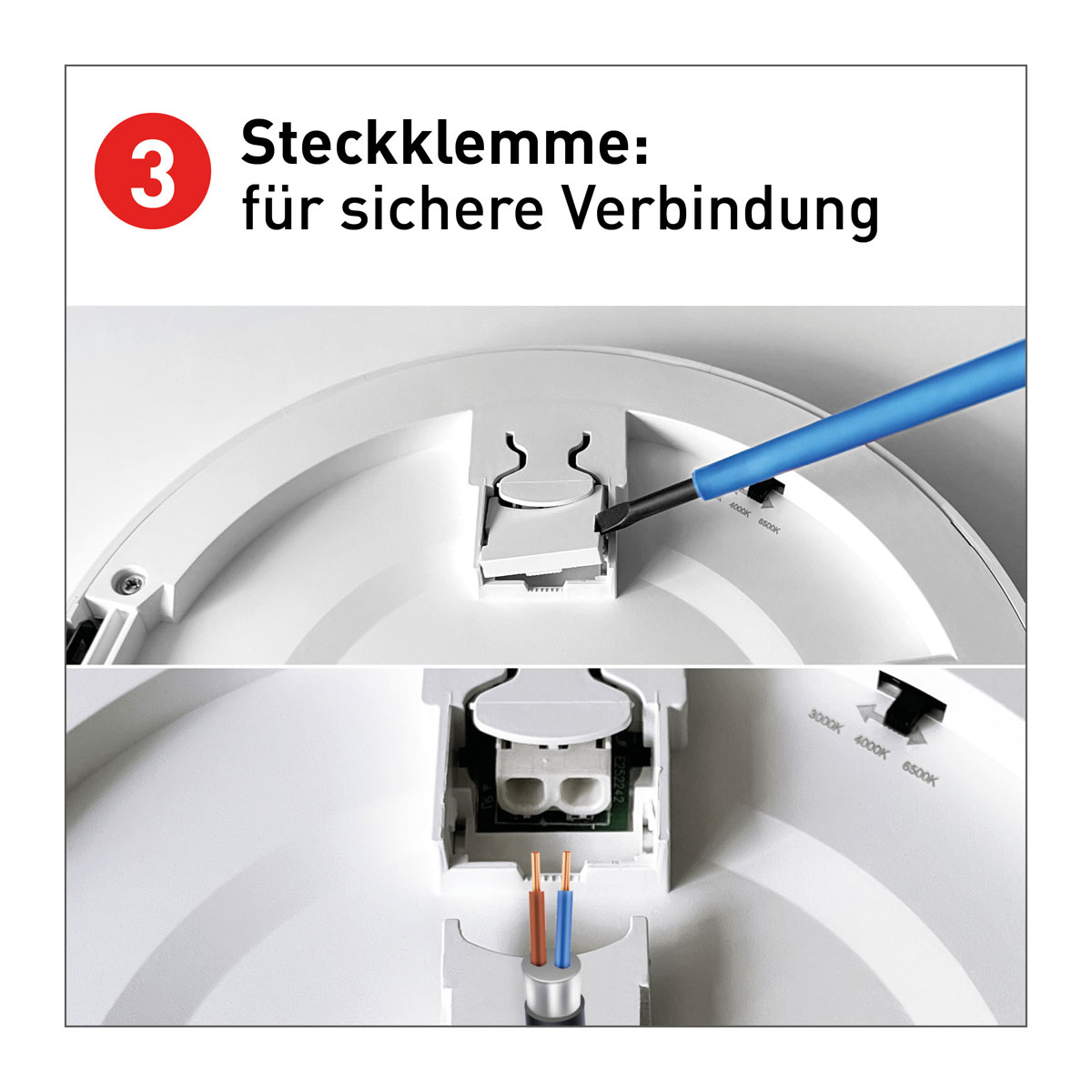 Naeve LED DL Bonus Metall/KS weissLxBxH: 29x29x1,5cm Bild 7