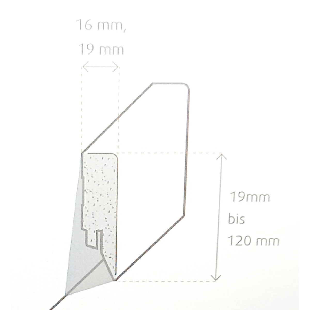 Sockelleiste Topline 7 x 1,9 x 250 cm weiß Bild 2