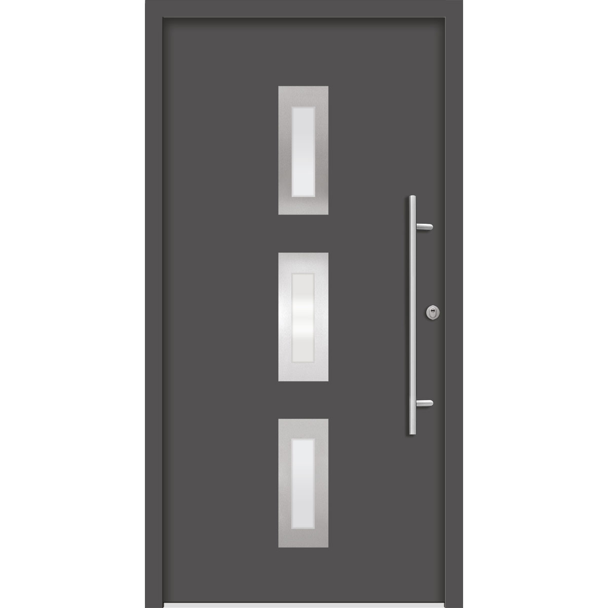 SplenDoor Premium-Haustür Passivedoor Aalborg energiesparend anthrazit 100 x 200 cm rechts