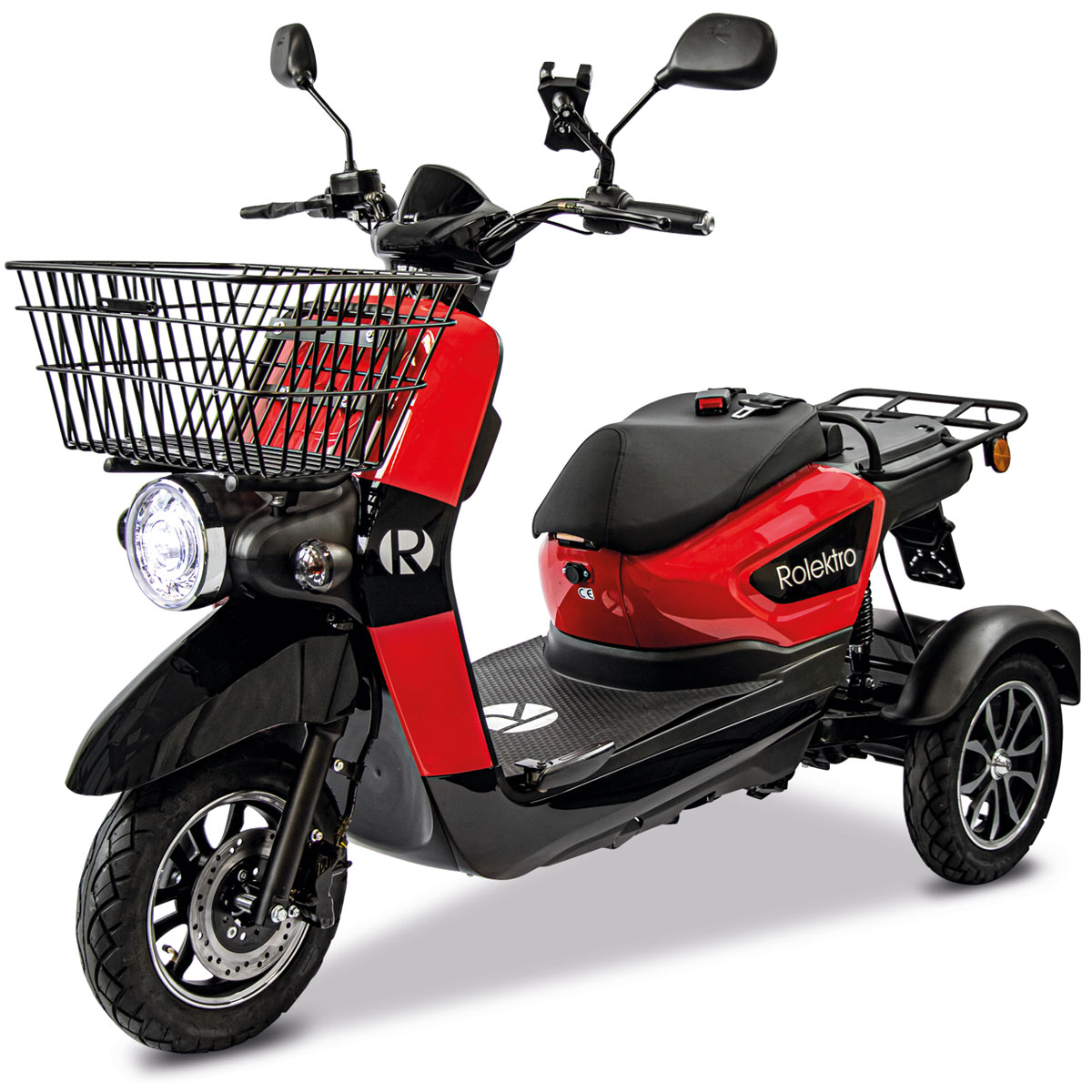 Rolektro E-Carrier 25 V.3 Lithium, Rot, ohne Koffer, 60V-32,5Ah Akku, 1000 Watt