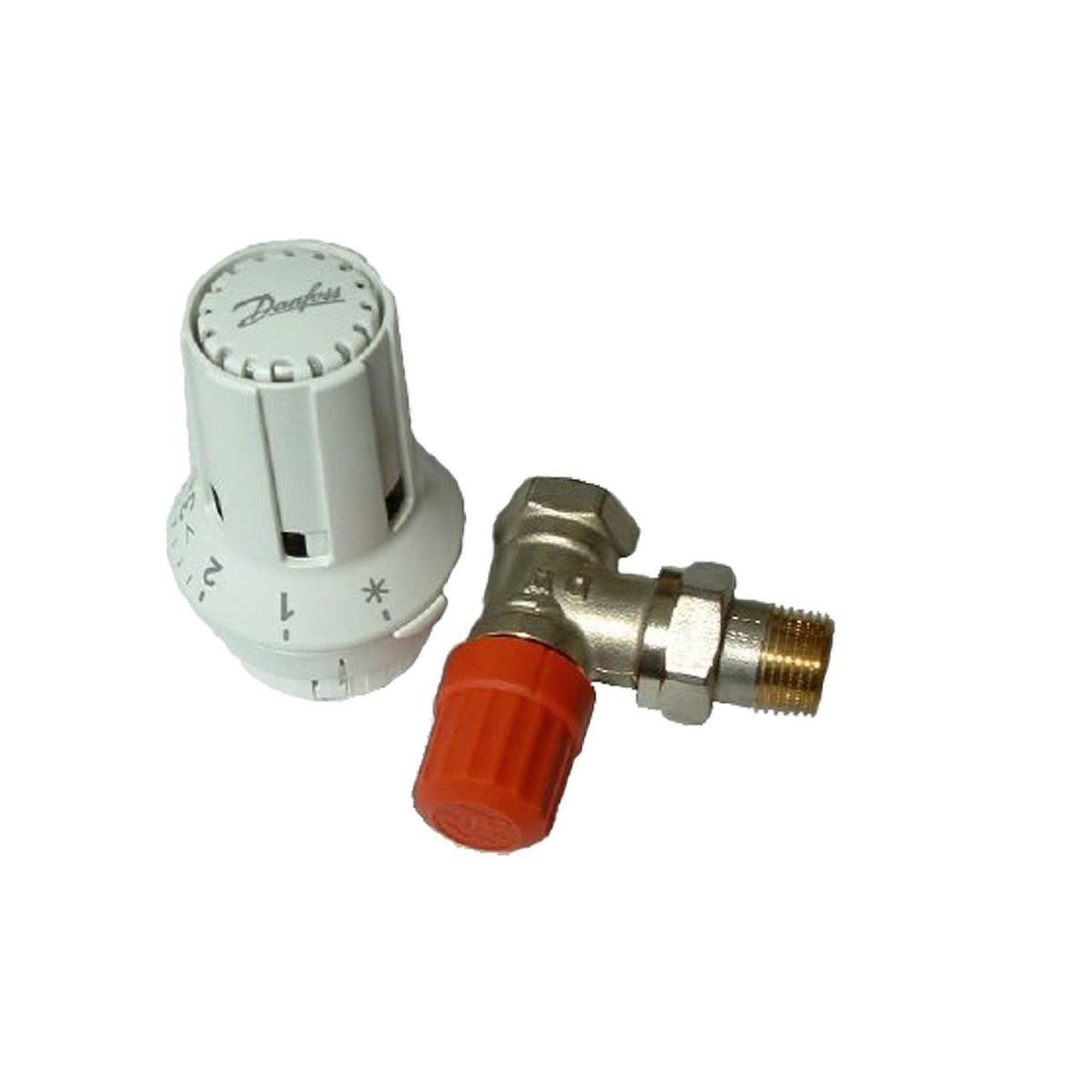 Danfoss Thermostatventil 1/2" Eck und Kopf Set