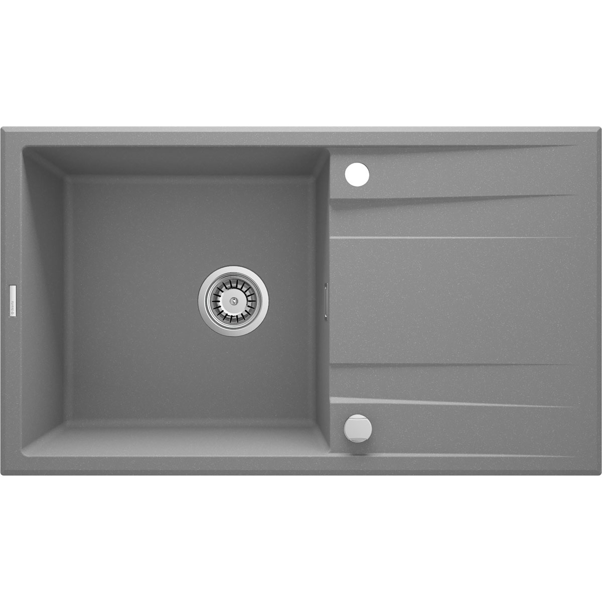 deante  1 Becken Granitspüle ERIDAN mit Abtropffläche grau metallic