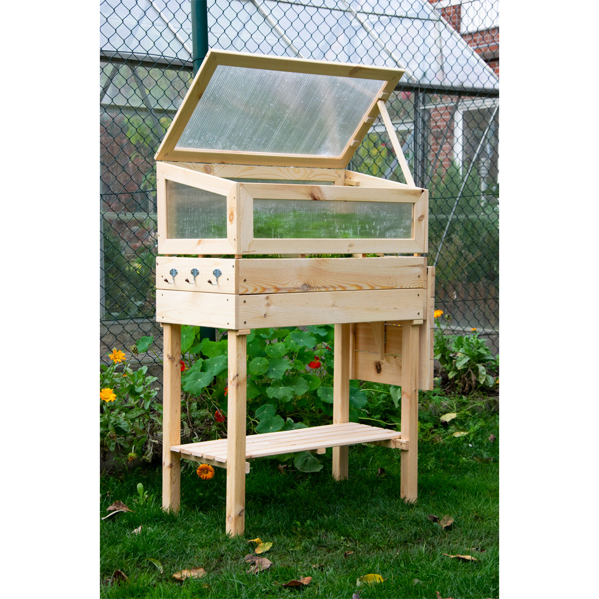 dobar Hochbeet beige 116 x 110 x 40 cm Bild 8