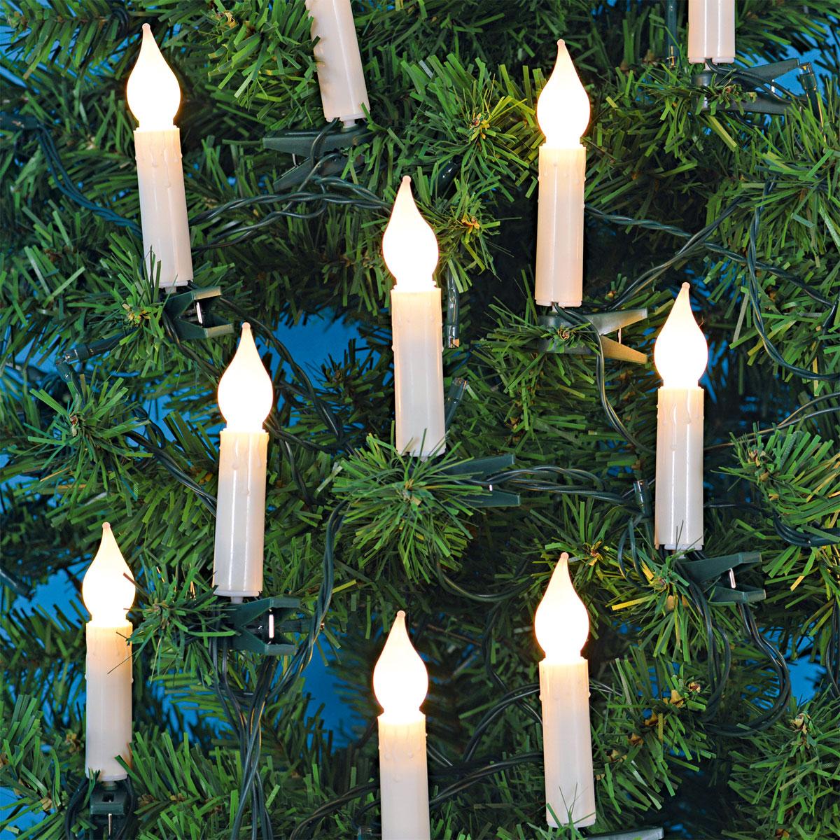Ambientis LED-Baumkerzenkette 20 warmweiße LEDs weiß für Außen Bild 2