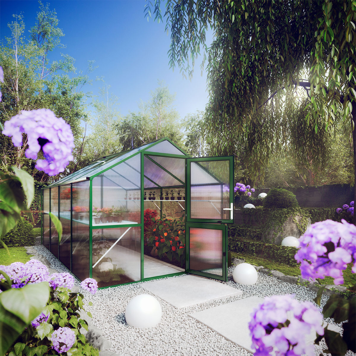 KGT Gewächshaus Rose IV 10m² grün Bild 1