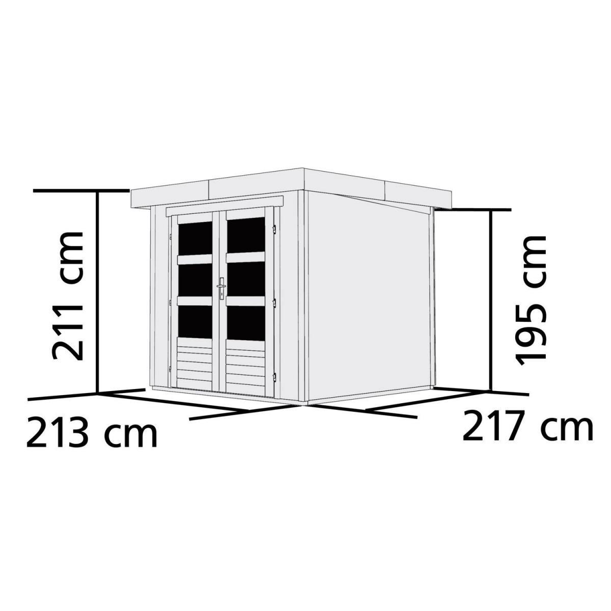 Karibu Gartenhaus-Set Askola 2 mit Anbaudach 2,80 m terragrau Bild 4
