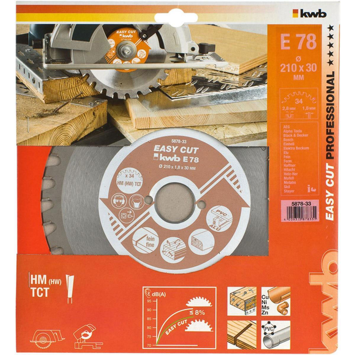 kwb  Kreissägeblätter Easy Cut für Handkreissägen Durchmesser 210x30 mm Bild 2