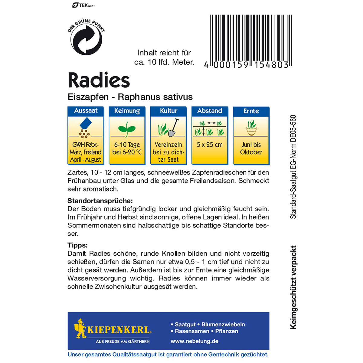 Kiepenkerl Radies Eiszapfen Bild 3