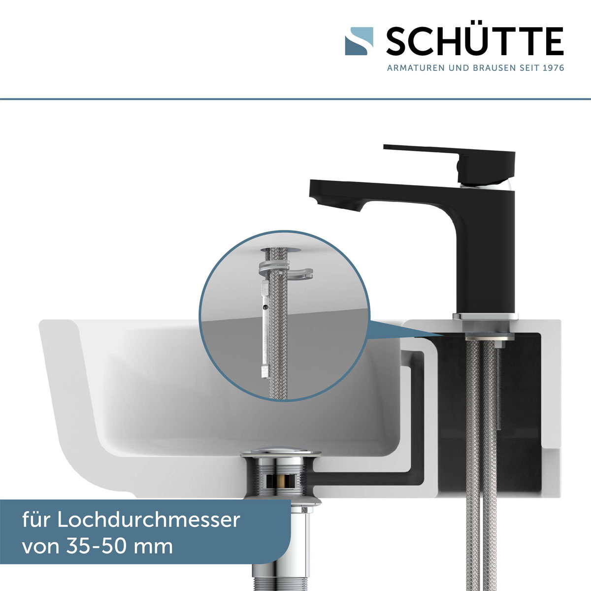 Schütte  Waschtischarmatur „Madagaskar“ schwarz/chrom Bild 2