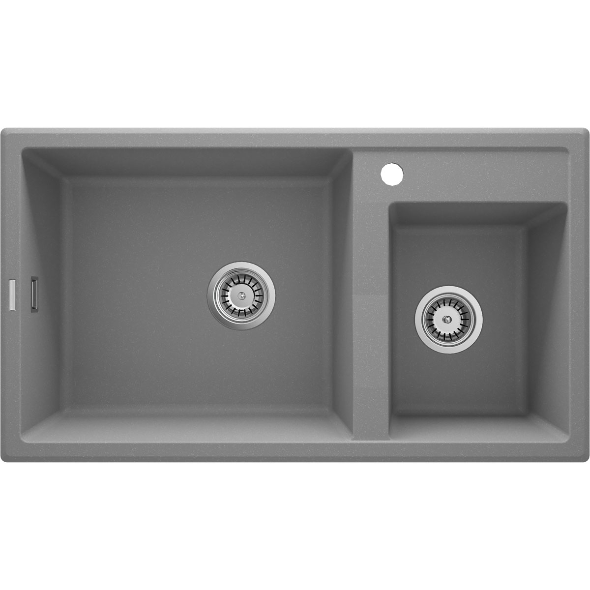 deante 1,5 Becken Granitspüle ERIDAN ohne Abtropffläche grau metallic