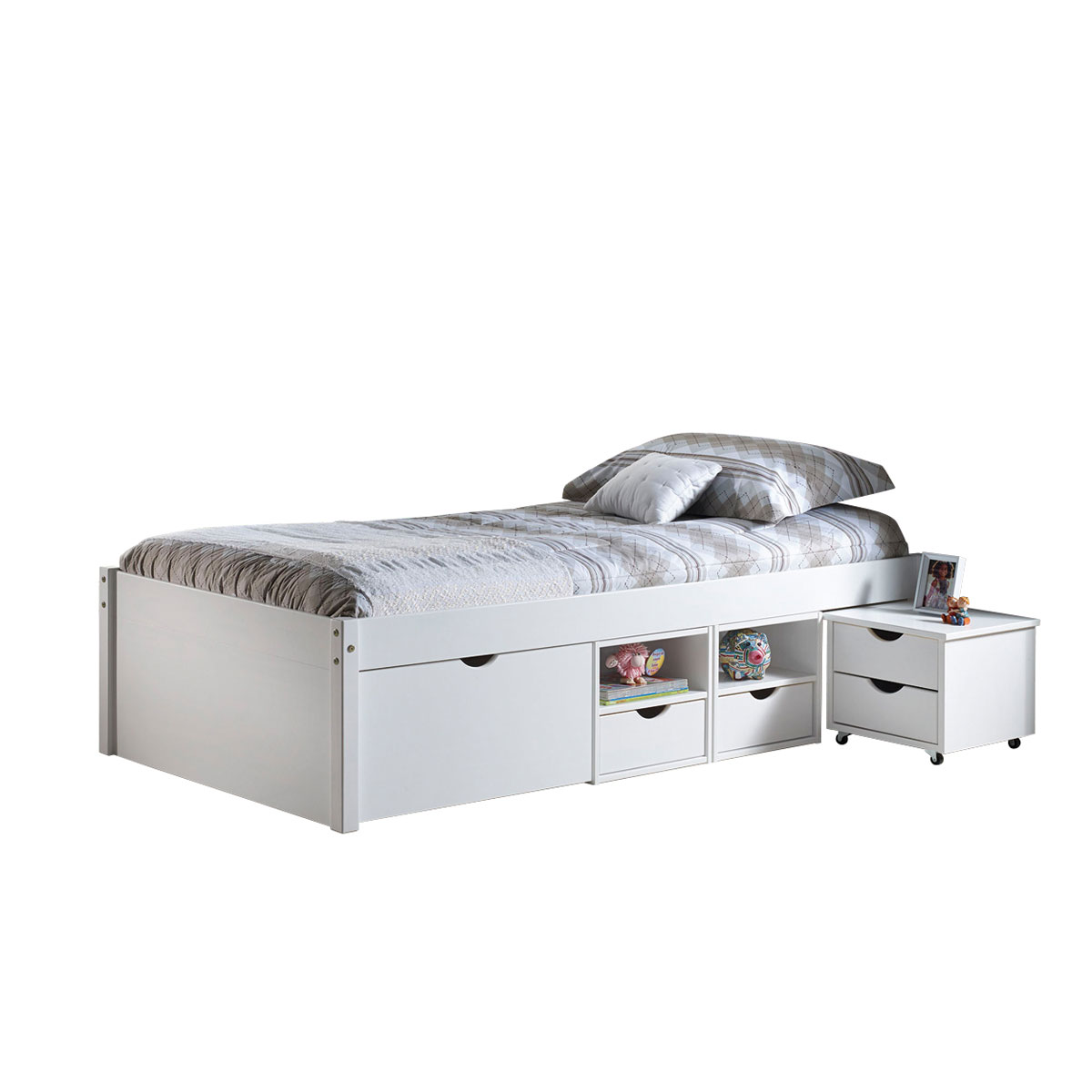 Inter Link Funktionsbett „Till“, 90x200 cm, weiß, mit Rost