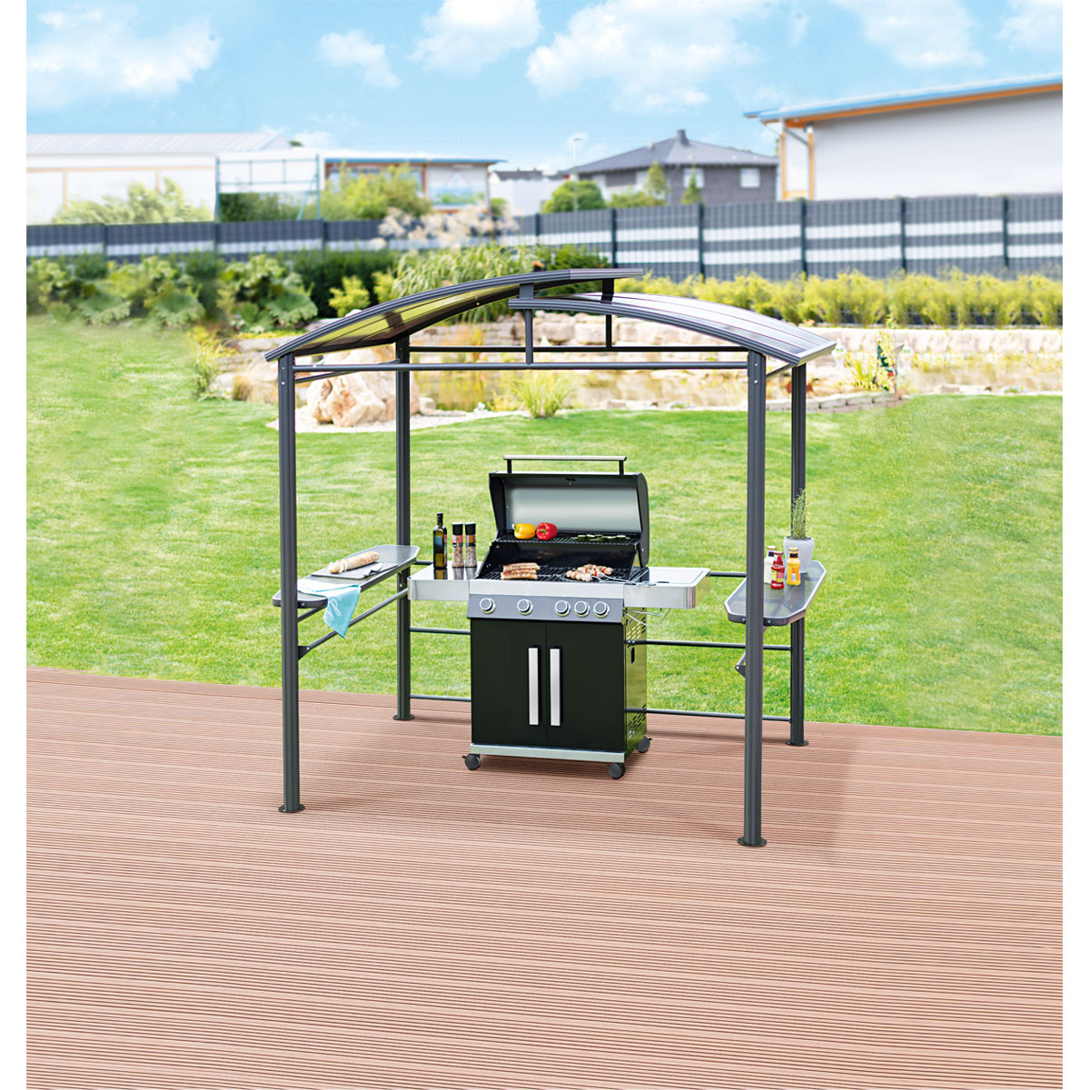 Haveson Grillpavillon Portland 240 x 230 x 150 cm anthrazit Bild 3