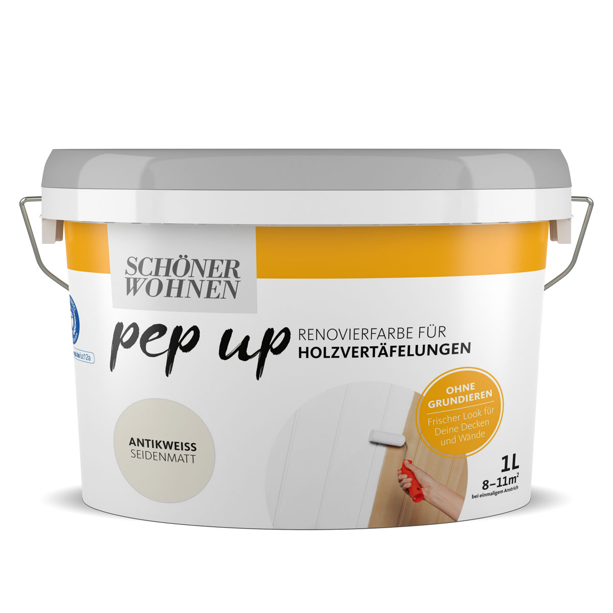 Schöner Wohnen Farbe pep up Holzvertäfelung antikweiß 1 L Bild 1
