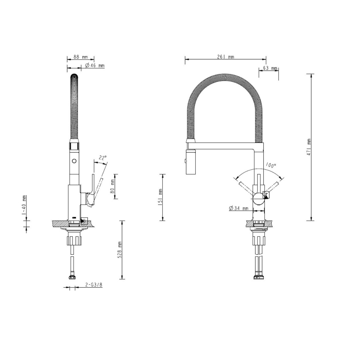 Lenz  Küchenarmatur ALUNA mit Pendelbrause Edelstahloptik Bild 9