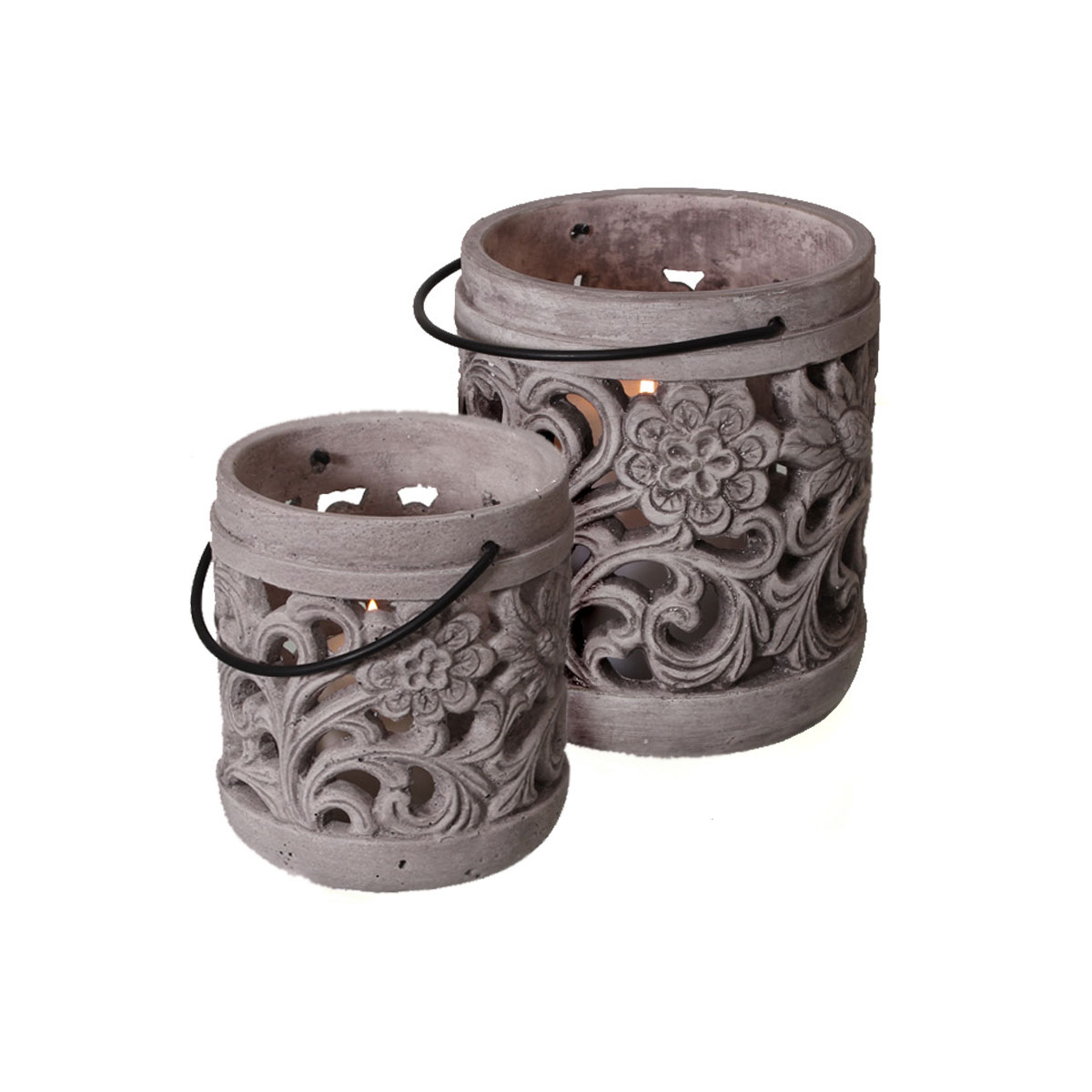 Laterne 16,5 x 18,5 cm grau Laterne 16,5 x 18,5 cm grau