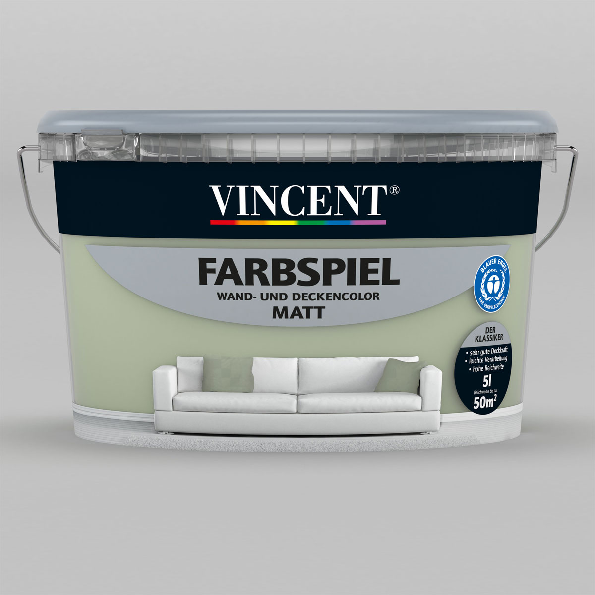 Vincent Farbspiel Salbeigrün matt 5 L Vincent Farbspiel Salbeigrün matt 5 L